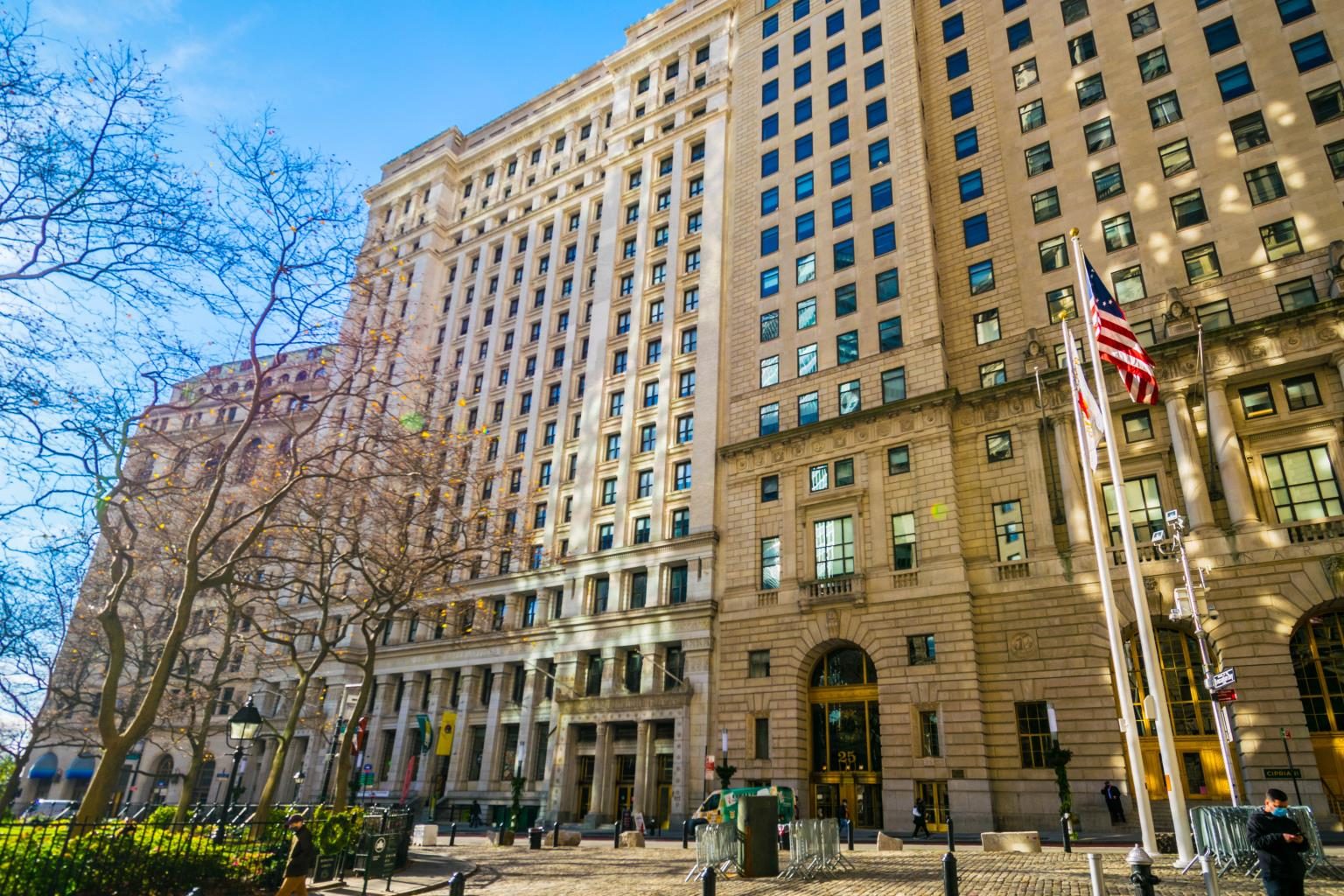Historic buildings on Broadway in the Financial District, New York